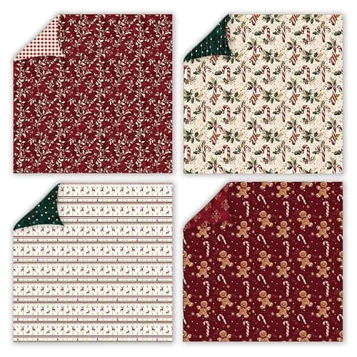 Christmas Scrapbook Paper, 12x12 Double Sided Pattern Papers Acid-Free & Lignin-Free Scrap Book Paper for Scrapbooking Card Making, DIY Photo Album Decor - Thumbnail 4