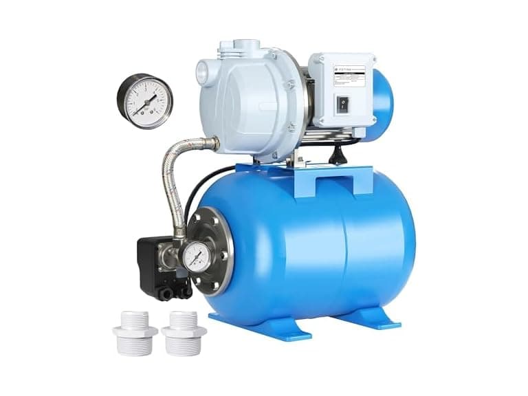 FOTING 1.5HP Shallow Well Pump with Pressure Tank, 1340GPH Automatic Irrigation Water Booster Jet Pump, Water Pumps Booster System 164FT 115V for Home Garden Lawn Farm, Blue (Open Box) - Image 1