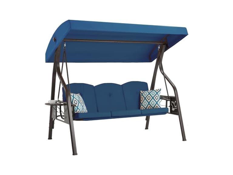 ZZW 3-Seat Outdoor Porch Swing with Stand - Image 1