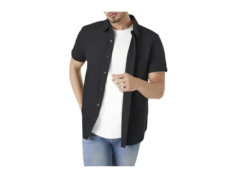 Forever 21 (L) Short-Sleeve Oxford Shirt - Image 1