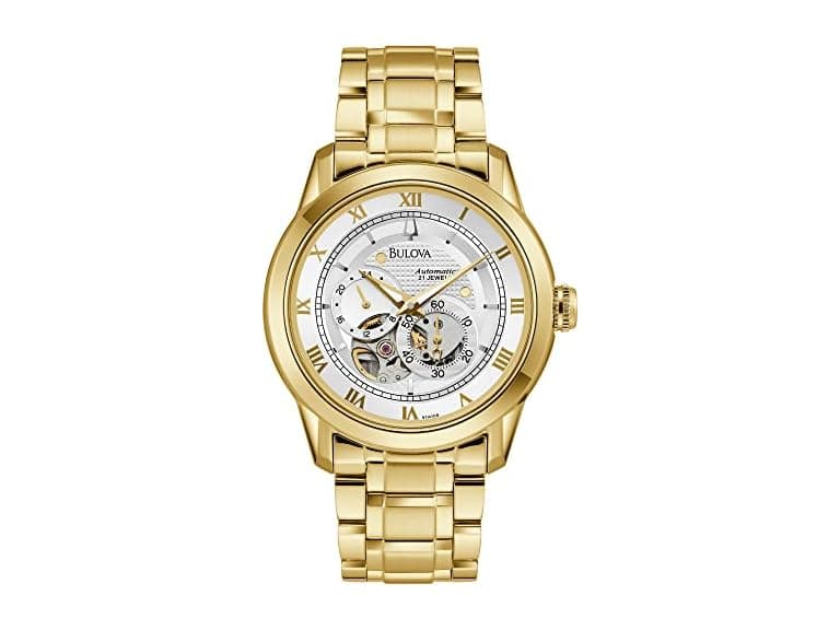 Bulova Men's Classic Sutton 4-Hand Automatic Watch, 24-Hour Sub Dial, Open Aperture, Self-Winding, Exhibition Caseback, Double Curved Mineral Crystal, Luminous Hands, 42mm Style: 97A108 (Open Box) - Image 1