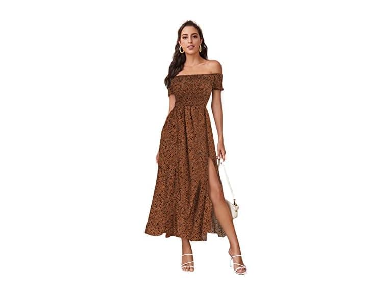 Floerns Women (M) Boho Off Shoulder Split Dress - Image 1