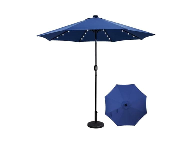 Backyard Expressions 9FT Solar Patio Umbrella Blue - Image 1