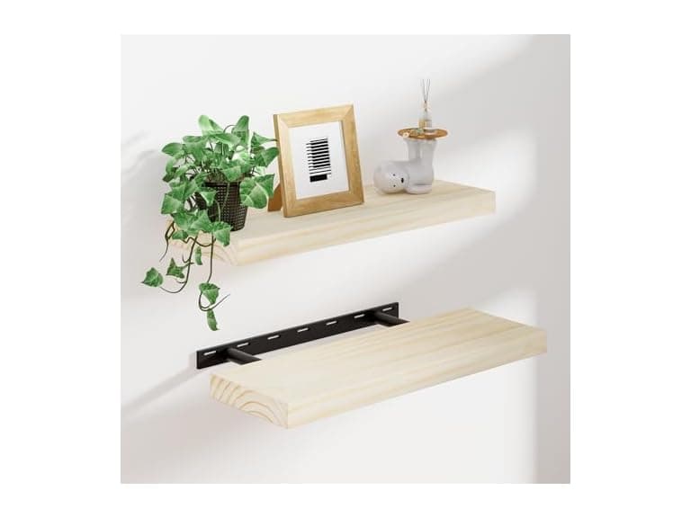 Heimlove Unfinished Wood Floating Shelves Set of 2 - Image 1