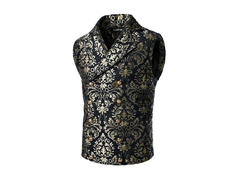 Vatpave Men (XXL) Victorian Gothic Vest Sv16-black - Image 1