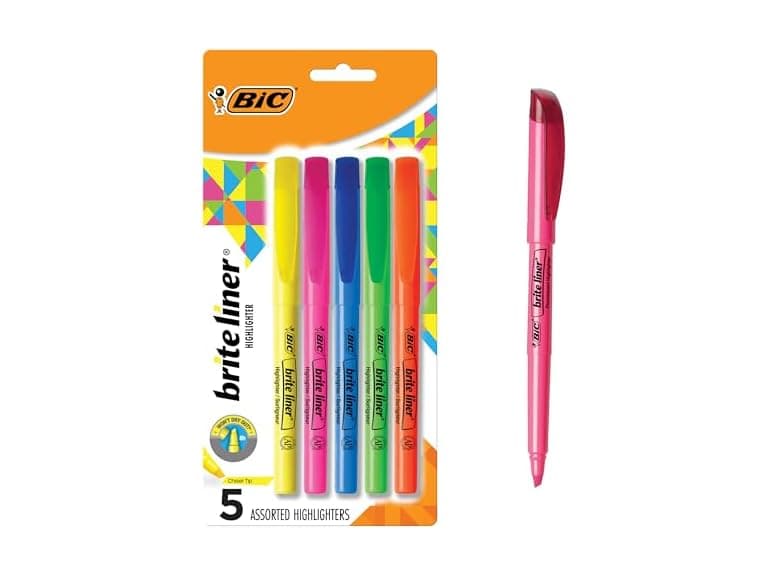 BIC Brite Liner Highlighters 5ct Assorted - Image 1