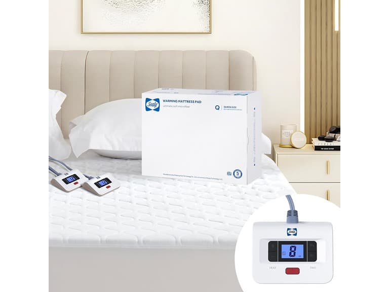 Sealy Heated Mattress Pad Luxury Quilted Electric Bed Warmer - Image 1