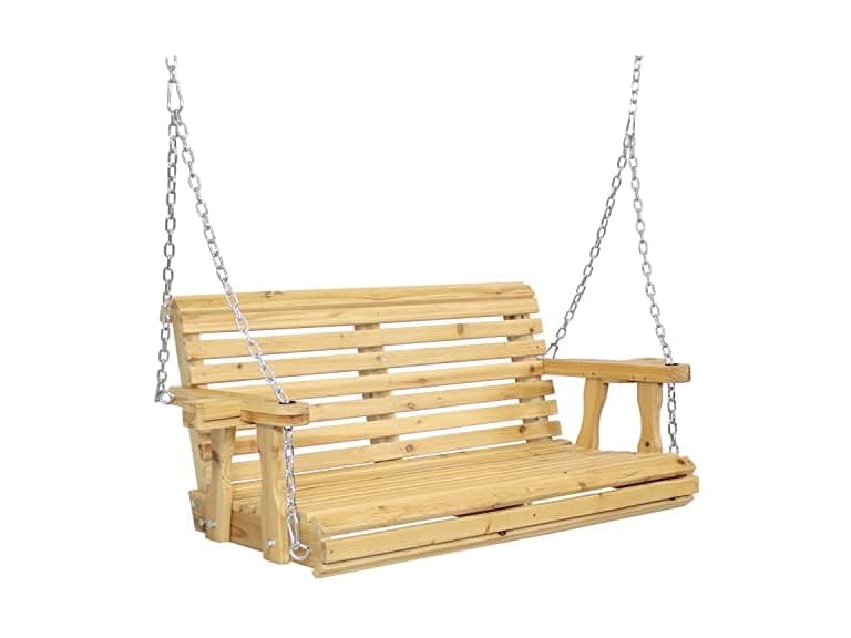 Sunnydaze Traditional Wooden Porch Swing, 58.5" - Image 1