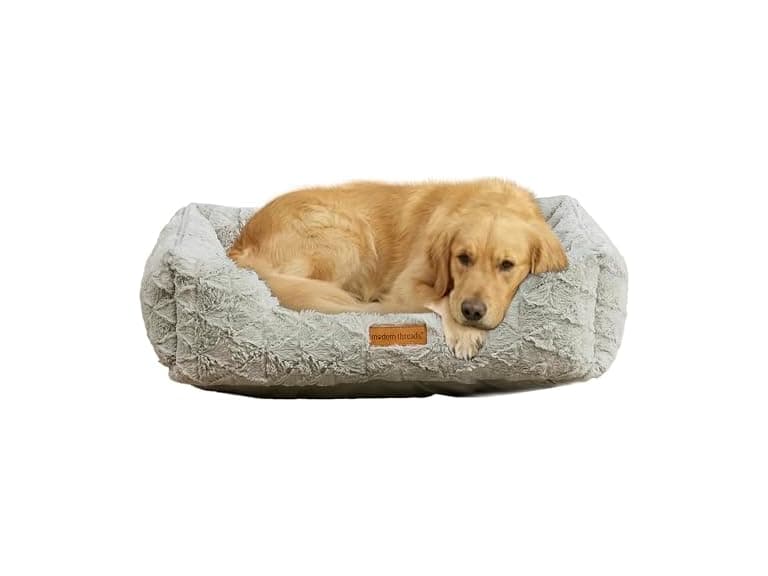 Modern Threads Ultra Soft Plush Pet Bed, Grey - Image 1