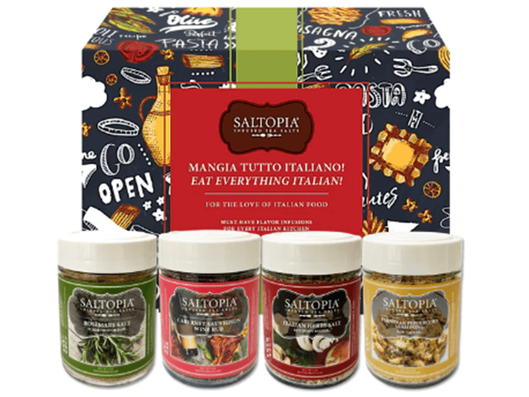 (4pk) Italian Food Lovers Infused Sea Salts Gift Set - Image 1