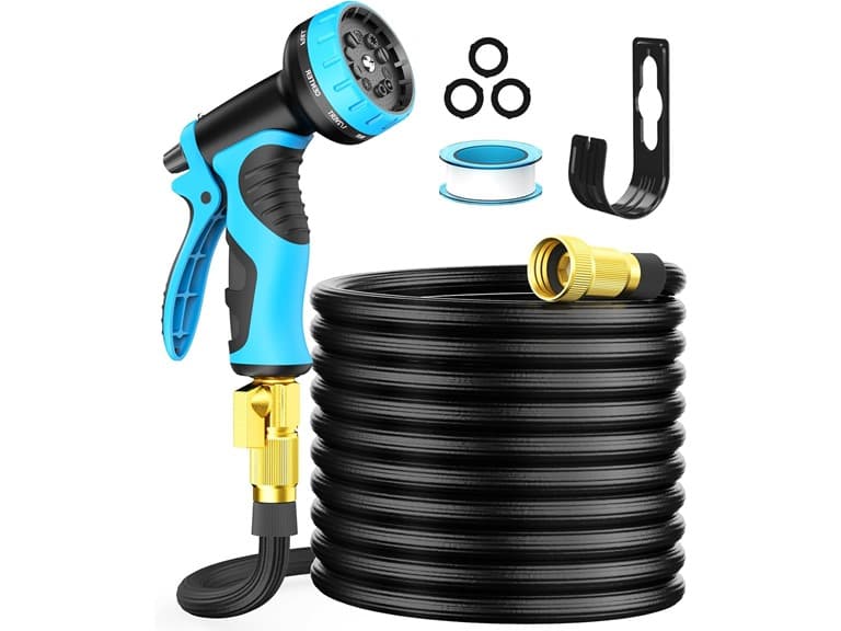Expandable Garden Hose 25ft w/ 10 Nozzle - Image 1