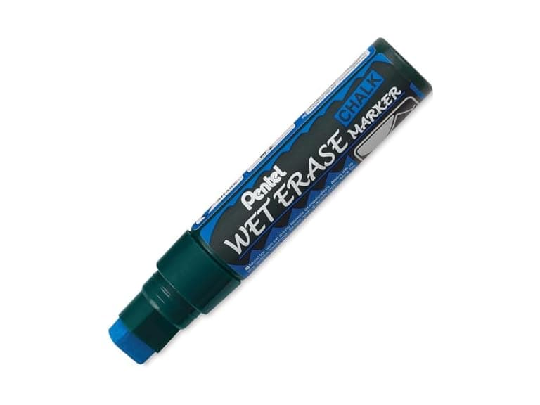 Pentel Wet Erase Chalk Marker, Blue Jumbo (SMW56-C) - Image 1