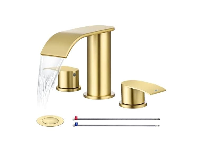 8" Gold Waterfall Sink Faucet - Image 1