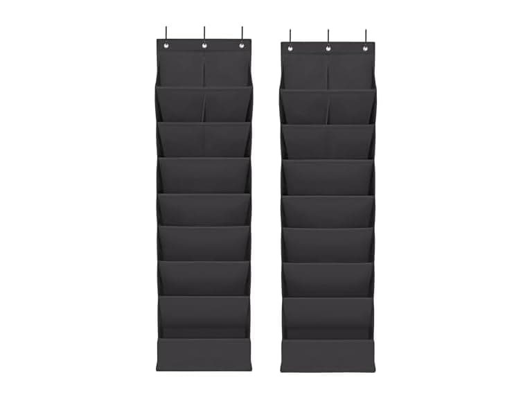 STORAGEIDEAS Door Shoe Organizer Black, 8 Layers, 2-Pack - Image 1
