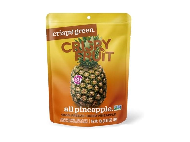 12PK Crispy Green 100% Freeze-Dried Pineapple - Image 1