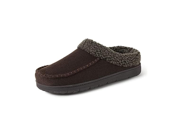 Dearfoams Men's Clog, Coffee (Twill), Medium - Image 1