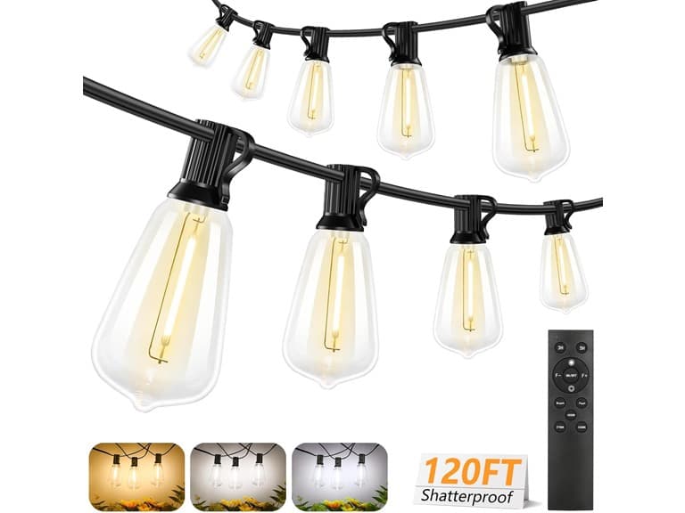 Brightever Outdoor String Lights w/Remote 3 Modes - Image 1