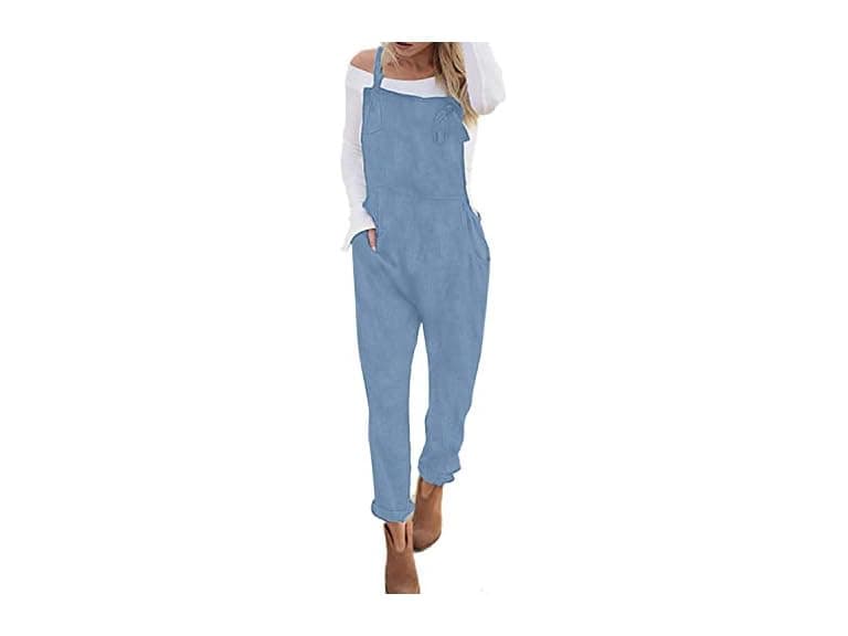 StyleDome Women (L) Overall Trousers Light Blue - Image 1
