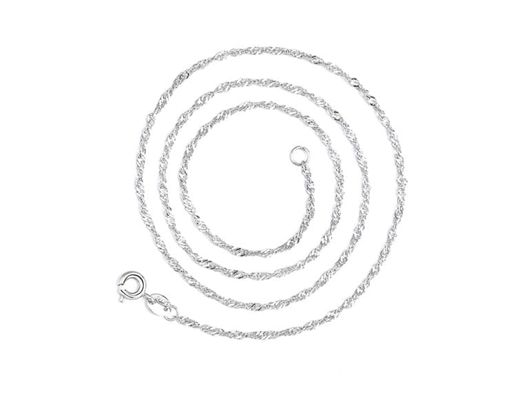White Gold Plated Wave Chain - Image 1