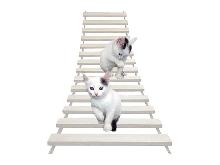 La La Pet Wood Cat Bridge Ladder Perch Hammoc - Image 1