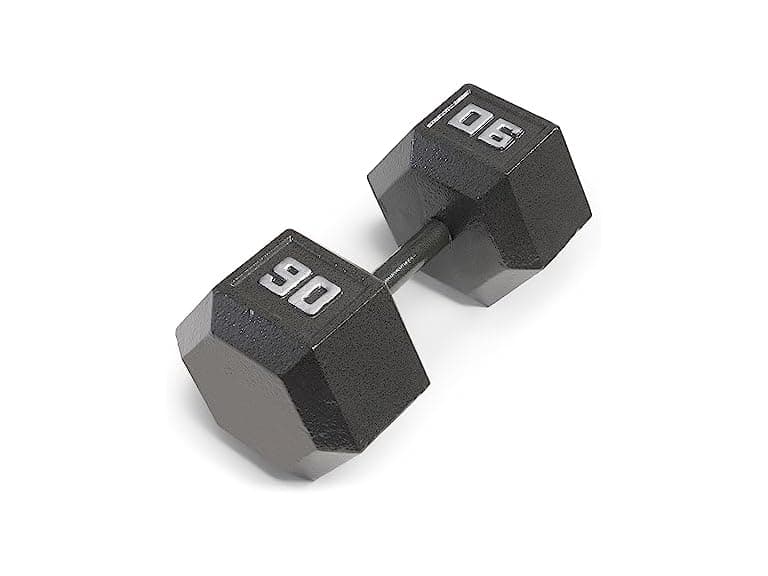 Marcy 90lb Cast Iron Hex Dumbbell, Single, 90lbs - Image 1