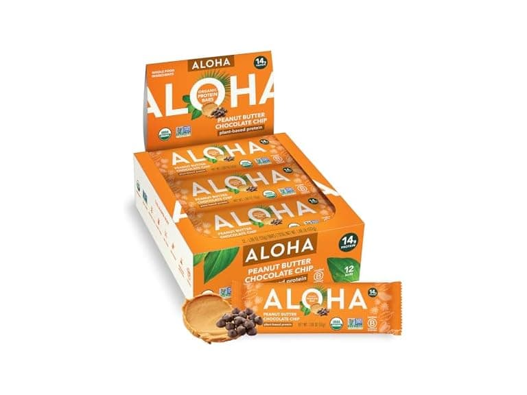(12 Pk) ALOHA Organic Plant Based Protein Bars - Image 1