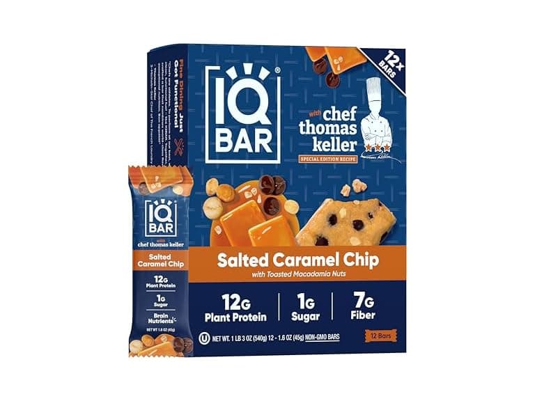 24CT IQBAR Clean Plant Protein Bars- Salted Caramel - Image 1
