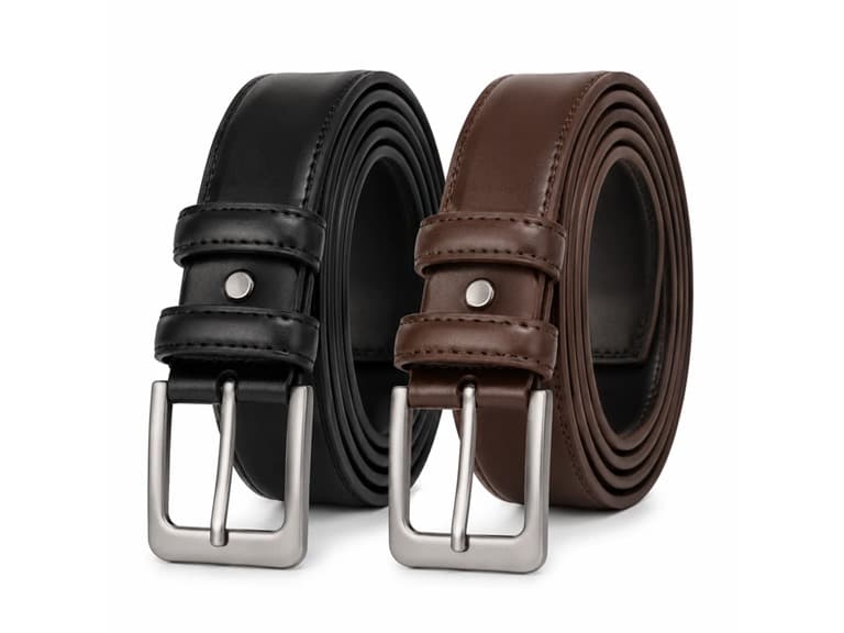 2Pk Mens Classic Dress Belt - Image 1