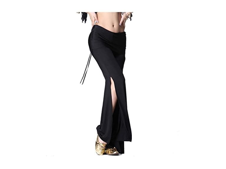 ZLTdream Women (M) Belly Dance Slit Milk Pants - Image 1