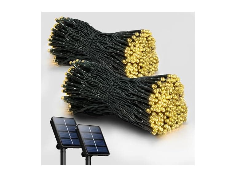 (2 Pack) 72FT 200 LED Solar String Lights - Image 1