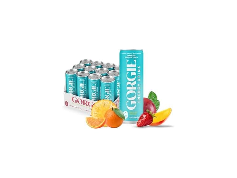 12PK GORGIE Sugar Free Natural Energy Drinks, Paradise Punch - Image 1