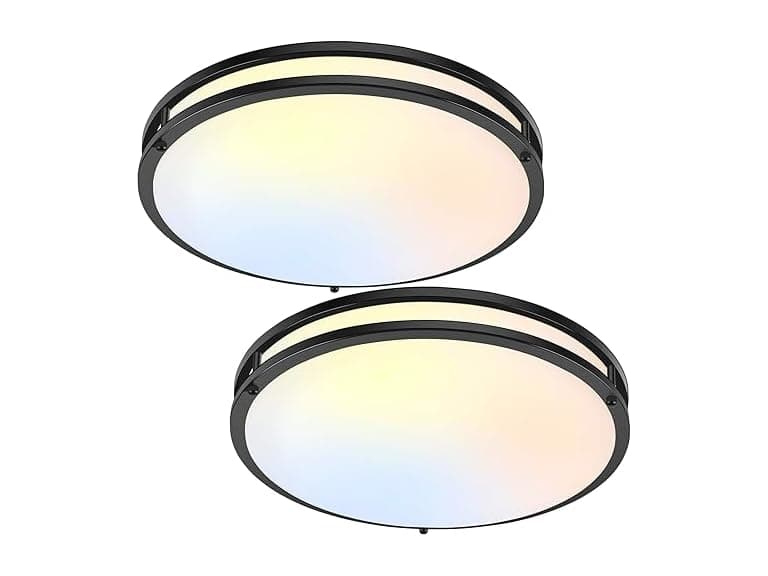 TOBUSA 50W 5600lm Bright LED Ceiling Lights Matte Black, 2 Pack - Image 1