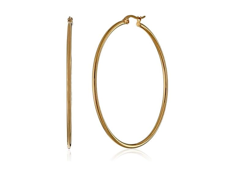 Amazon Essentials Women 50mm Yellow 18K Earrings - Image 1