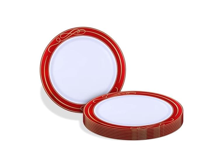 Silver Spoons Bella Collection Rim Round Plates - Image 1