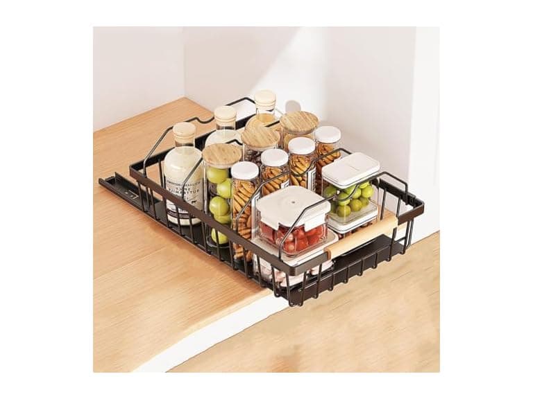 Takywep Pull Out Cabinet Organizer Black - Image 1