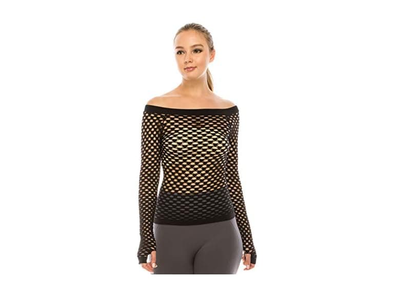 Kurve Women (X-Small-Medium) Stretchy Fishnet Top - Image 1