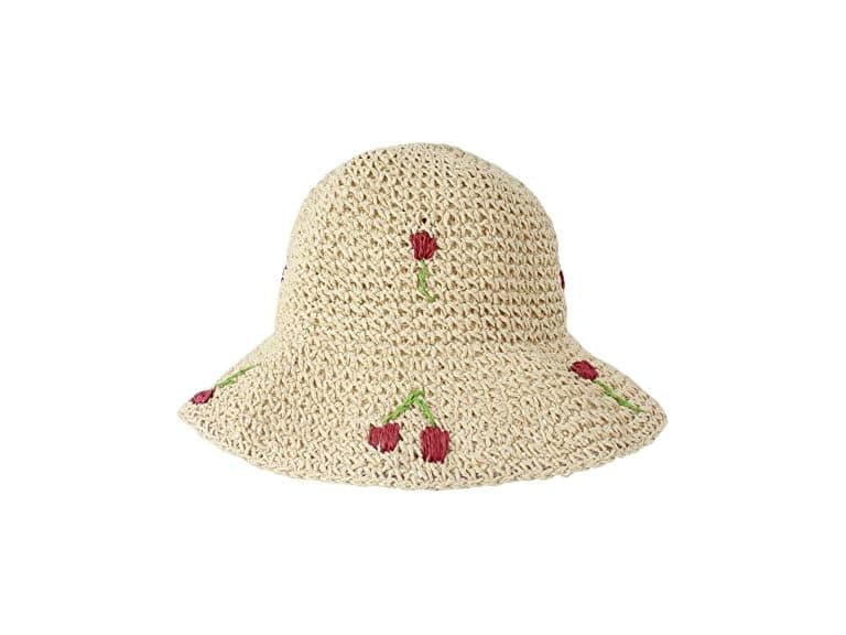Minache Girls (Medium-Large) Wide Brim Straw Hat - Image 1