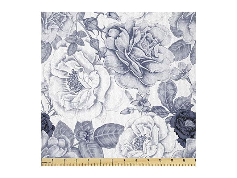 Ambesonne Shabby Flora Fabric by The Yard - Image 1