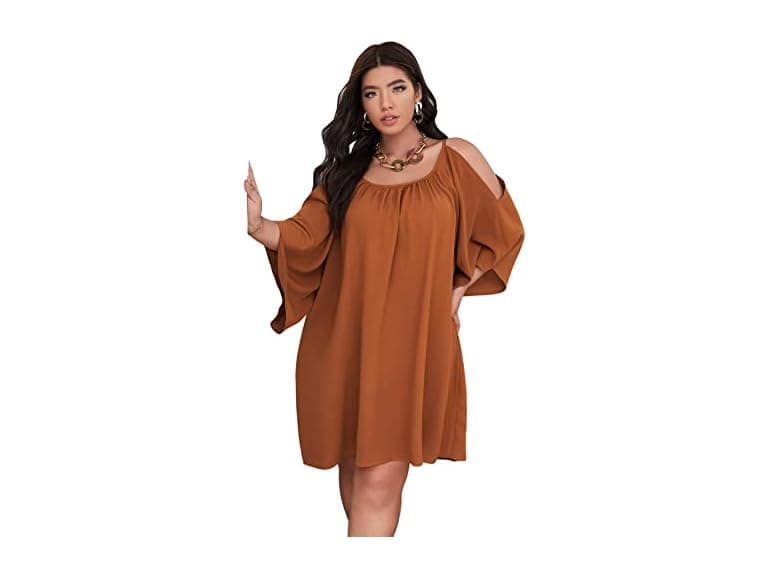 Soly HUX Women (4XL) Summer Cold Shoulder Dress - Image 1