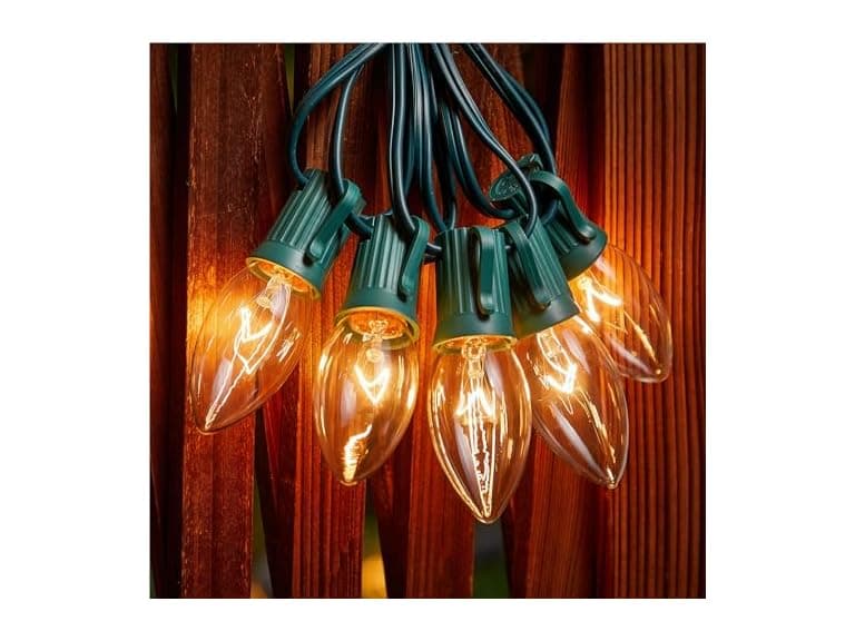 Brightown Minetom C9 Clear Christmas String Lights, 25FT - Image 1