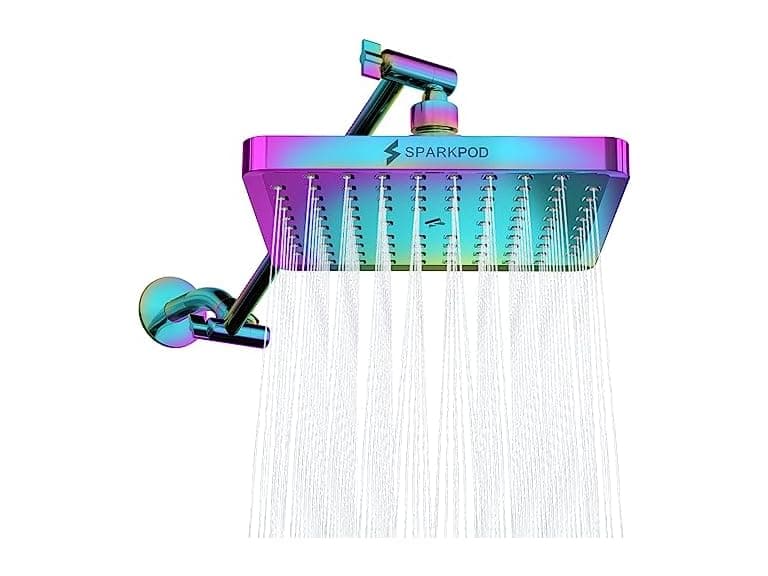 8" Square Rain Shower Head & Arm - Image 1