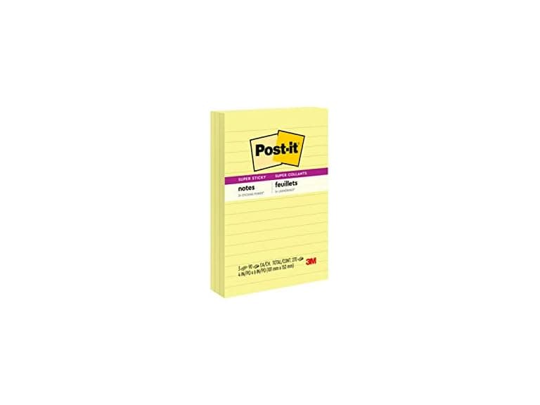 Post-it Super Sticky Lined Notes, 3 Sticky Note Pads - Image 1