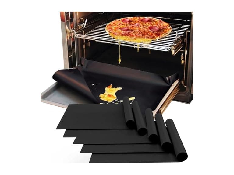 Demiwise 5 Pack Oven Liners for Bottom of Oven Black - Image 1