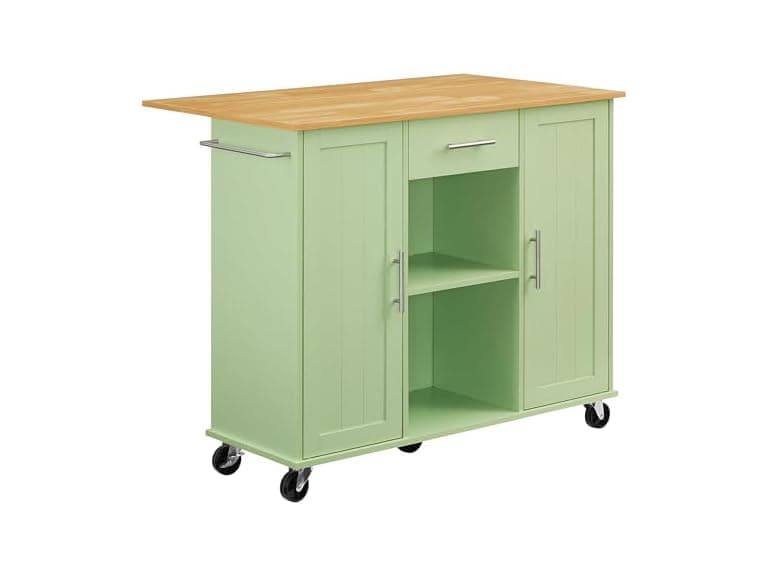 Crosley Stella Rolling Kitchen Cart Mint - Image 1