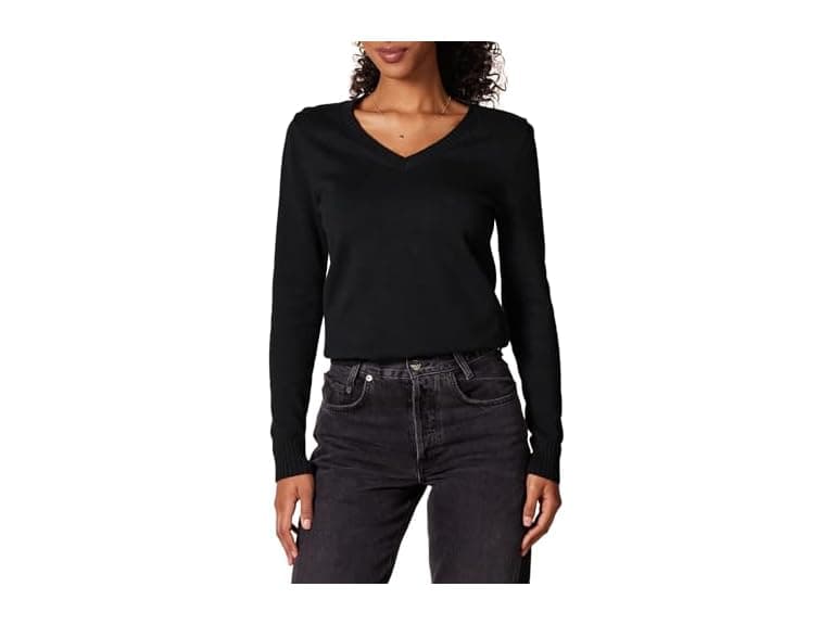 AE Womens Lt LS VNeck Cotton Sweater - Image 1