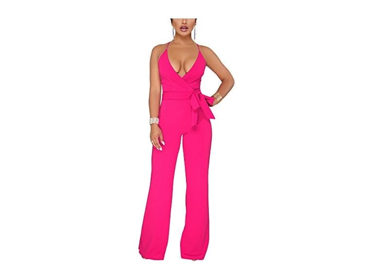 Aro Lora Women Sexy V Neck Sleeveless Long Romper - Image 1
