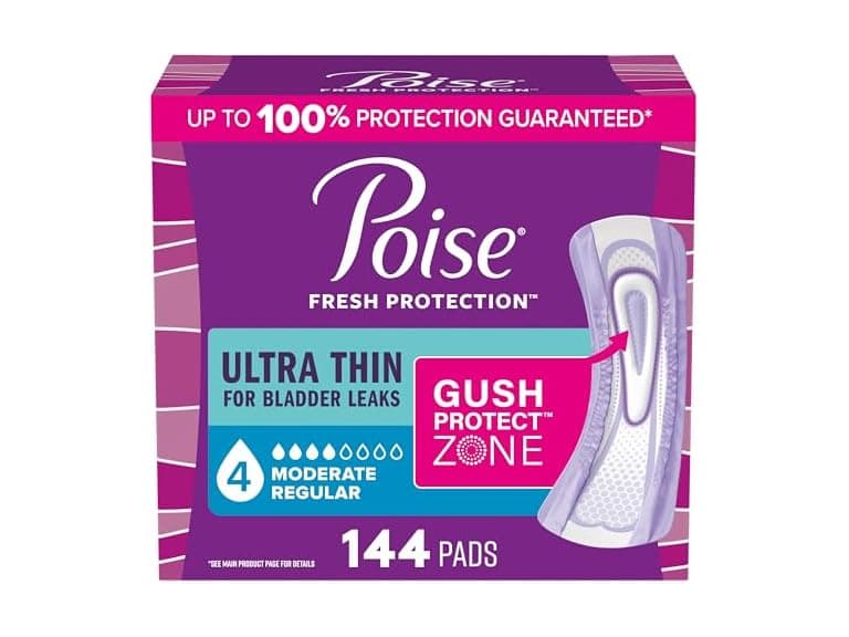Poise Ultra Thin Incontinence Pads Moderate 144ct - Image 1