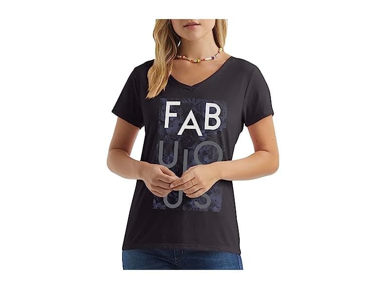 Hanes Women (M) Short Sleeve Graphic V-neck Tee - Image 1