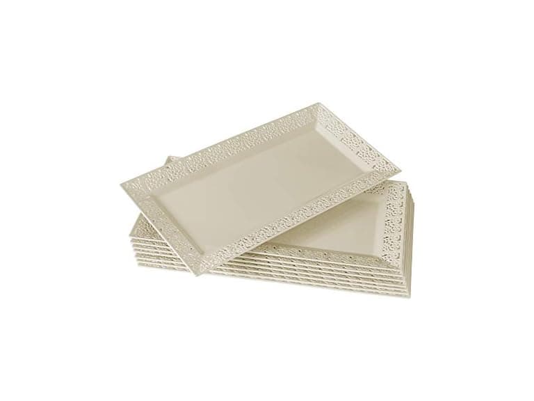 Silver Spoons Elegant Lace Plastic Serving Trays (6 PC) - Image 1