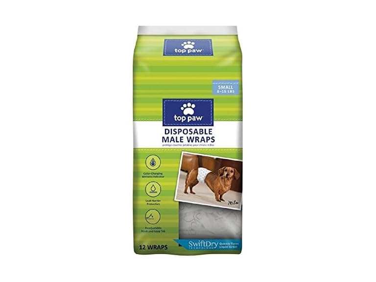 Top Paw Disposable Male Wrap Dog Diapers (Small) - Image 1